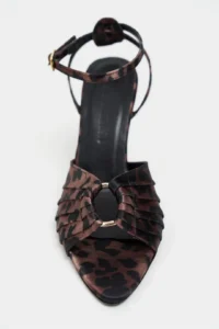 Nisantasi Shoes Raven LEO Satin Ankle Strap Women Thin Heels Shoes - Image 3