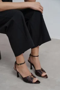 Nisantasi Shoes Raven LEO Satin Ankle Strap Women Thin Heels Shoes - Image 6