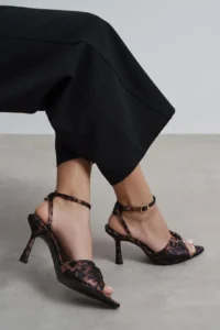 Nisantasi Shoes Raven LEO Satin Ankle Strap Women Thin Heels Shoes - Image 7