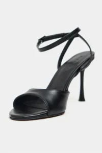 Nisantasi Shoes Charms Black MATTE Bilek Belt Detailed Women Thin Heels Shoes - Image 3