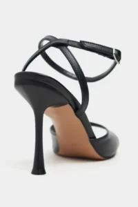 Nisantasi Shoes Charms Black MATTE Bilek Belt Detailed Women Thin Heels Shoes - Image 4
