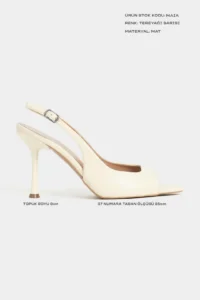 Nisantasi Shoes MAIA BUTTER YELLOW MATTE Pointed toe Front Light Thin Heels Women Shoes - Image 2