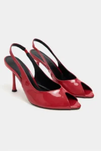 Nisantasi Shoes Betty Red Patent Burnu Light Women Heels Shoes - Image 6