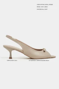Nisantasi Shoes Rone DARK BEIGE MATTE Pointed toe Front Light with buckle Thin Heels Women Shoes - Image 2