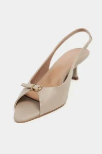 Nisantasi Shoes Rone DARK BEIGE MATTE Pointed toe Front Light with buckle Thin Heels Women Shoes - Image 3