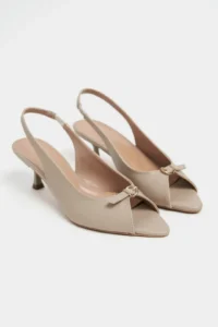 Nisantasi Shoes Rone DARK BEIGE MATTE Pointed toe Front Light with buckle Thin Heels Women Shoes - Image 5