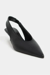 Nisantasi Shoes LUNIX Black MATTE Pointed toe Slingback Thin Heels Women Shoes - Image 3