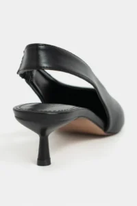 Nisantasi Shoes LUNIX Black MATTE Pointed toe Slingback Thin Heels Women Shoes - Image 4