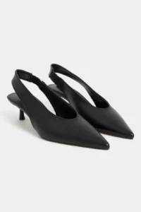 Nisantasi Shoes LUNIX Black MATTE Pointed toe Slingback Thin Heels Women Shoes - Image 6