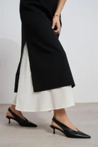 Nisantasi Shoes LUNIX Black MATTE Pointed toe Slingback Thin Heels Women Shoes - Image 7