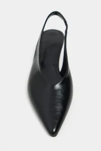 Nisantasi Shoes NINO Black RUSTIC Arka Bant Detailed Pointed toe Women Wedge Heels Shoes - Image 4