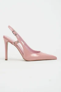 Nisantasi Shoes LADONIA Dusty ROSE Patent Arka Light Hair Clip Detailed Women Heels Shoes