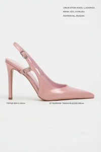 Nisantasi Shoes LADONIA Dusty ROSE Patent Arka Light Hair Clip Detailed Women Heels Shoes - Image 3