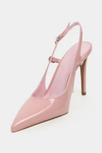Nisantasi Shoes LADONIA Dusty ROSE Patent Arka Light Hair Clip Detailed Women Heels Shoes - Image 4