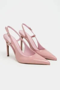 Nisantasi Shoes LADONIA Dusty ROSE Patent Arka Light Hair Clip Detailed Women Heels Shoes - Image 6