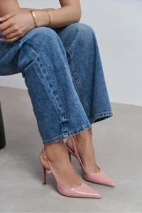 Nisantasi Shoes LADONIA Dusty ROSE Patent Arka Light Hair Clip Detailed Women Heels Shoes - Image 7
