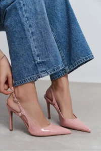 Nisantasi Shoes LADONIA Dusty ROSE Patent Arka Light Hair Clip Detailed Women Heels Shoes - Image 8