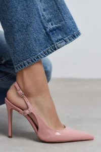 Nisantasi Shoes LADONIA Dusty ROSE Patent Arka Light Hair Clip Detailed Women Heels Shoes - Image 9