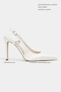 Nisantasi Shoes LADONIA Pearl Satin Arka Light Hair Clip Detailed Women Heels Shoes - Image 2