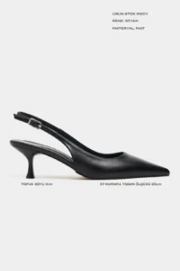 Nisantasi Shoes Megy Black MATTE Open-Back Hair Clip Detailed Pointed toe Women Heels Shoes - Image 3
