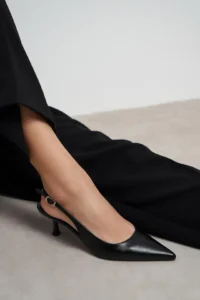 Nisantasi Shoes Megy Black MATTE Open-Back Hair Clip Detailed Pointed toe Women Heels Shoes - Image 7