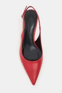 Nisantasi Shoes Megy Red MATTE Open-Back Hair Clip Detailed Pointed toe Women Heels Shoes - Image 4