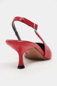 Nisantasi Shoes Megy Red MATTE Open-Back Hair Clip Detailed Pointed toe Women Heels Shoes - Image 5