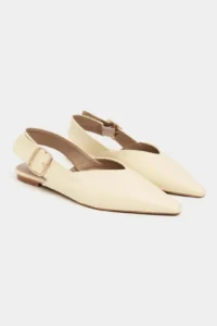 Nisantasi Shoes Beneto BUTTER YELLOW MATTE Pointed toe Belt Detailed Short Heels Women Flats - Image 5