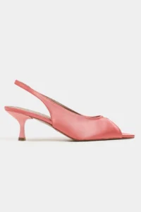 Nisantasi Shoes Salva Salmon Satin Pointed toe Front Light Women Heels Shoes