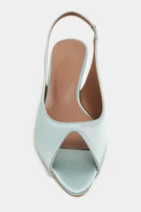 Nisantasi Shoes Salva Turquoise Satin Pointed Toe Front Light Women Heels Shoes - Image 4
