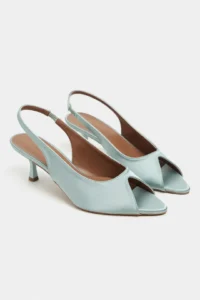 Nisantasi Shoes Salva Turquoise Satin Pointed Toe Front Light Women Heels Shoes - Image 6