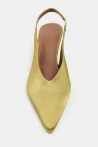 Nisantasi Shoes WILSON Green Satin Diver Material Open-Back Women Heels Shoes - Image 4