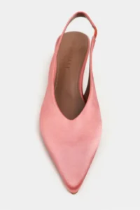 Nisantasi Shoes WILSON Salmon Satin Diver Material Open-Back Women Heels Shoes - Image 4
