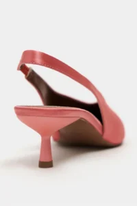 Nisantasi Shoes WILSON Salmon Satin Diver Material Open-Back Women Heels Shoes - Image 5
