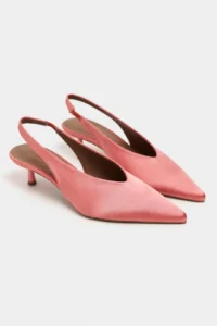 Nisantasi Shoes WILSON Salmon Satin Diver Material Open-Back Women Heels Shoes - Image 6
