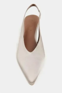 Nisantasi Shoes WILSON Sand BEIGE Satin Diver Material Open-Back Women Heels Shoes - Image 4