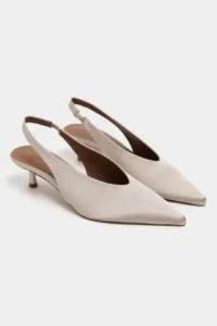 Nisantasi Shoes WILSON Sand BEIGE Satin Diver Material Open-Back Women Heels Shoes - Image 6