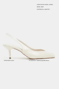 Nisantasi Shoes Aden BEIGE RUSTIC Patterned Front Light Pointed toe Women Heels Shoes - Image 3