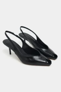Nisantasi Shoes Aden Black RUSTIC Patterned Front Light Pointed toe Women Heels Shoes - Image 6