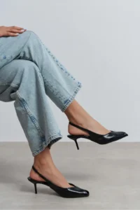 Nisantasi Shoes Aden Black RUSTIC Patterned Front Light Pointed toe Women Heels Shoes - Image 8