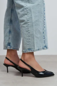 Nisantasi Shoes Aden Black RUSTIC Patterned Front Light Pointed toe Women Heels Shoes - Image 9