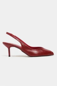 Nisantasi Shoes Aden Red RUSTIC Patterned Front Light Pointed toe Women Heels Shoes