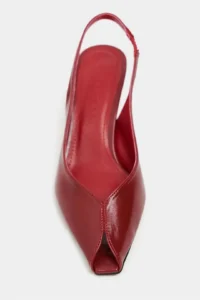 Nisantasi Shoes Aden Red RUSTIC Patterned Front Light Pointed toe Women Heels Shoes - Image 4