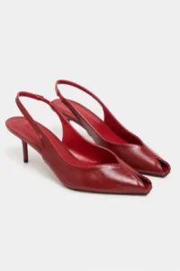Nisantasi Shoes Aden Red RUSTIC Patterned Front Light Pointed toe Women Heels Shoes - Image 6