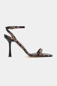 Nisantasi Shoes Megatron Leopard Satin Bilek Belt Detailed Women  Thin Heels Shoes