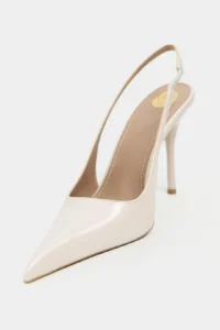 Nisantasi Shoes GLORIA Beige Patent Belt Detailed Pointed toe Women Heels Shoes - Image 2