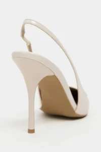Nisantasi Shoes GLORIA Beige Patent Belt Detailed Pointed toe Women Heels Shoes - Image 3