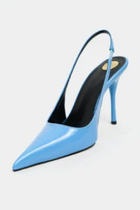 Nisantasi Shoes Gloria Blue Patent Belt Detailed Pointed toe Women Heels Shoes - Image 4