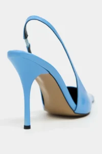 Nisantasi Shoes Gloria Blue Patent Belt Detailed Pointed toe Women Heels Shoes - Image 5