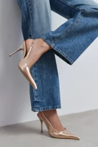 Nisantasi Shoes GLORIA DORE Patent Belt Detailed Pointed toe Women Heels Shoes - Image 2